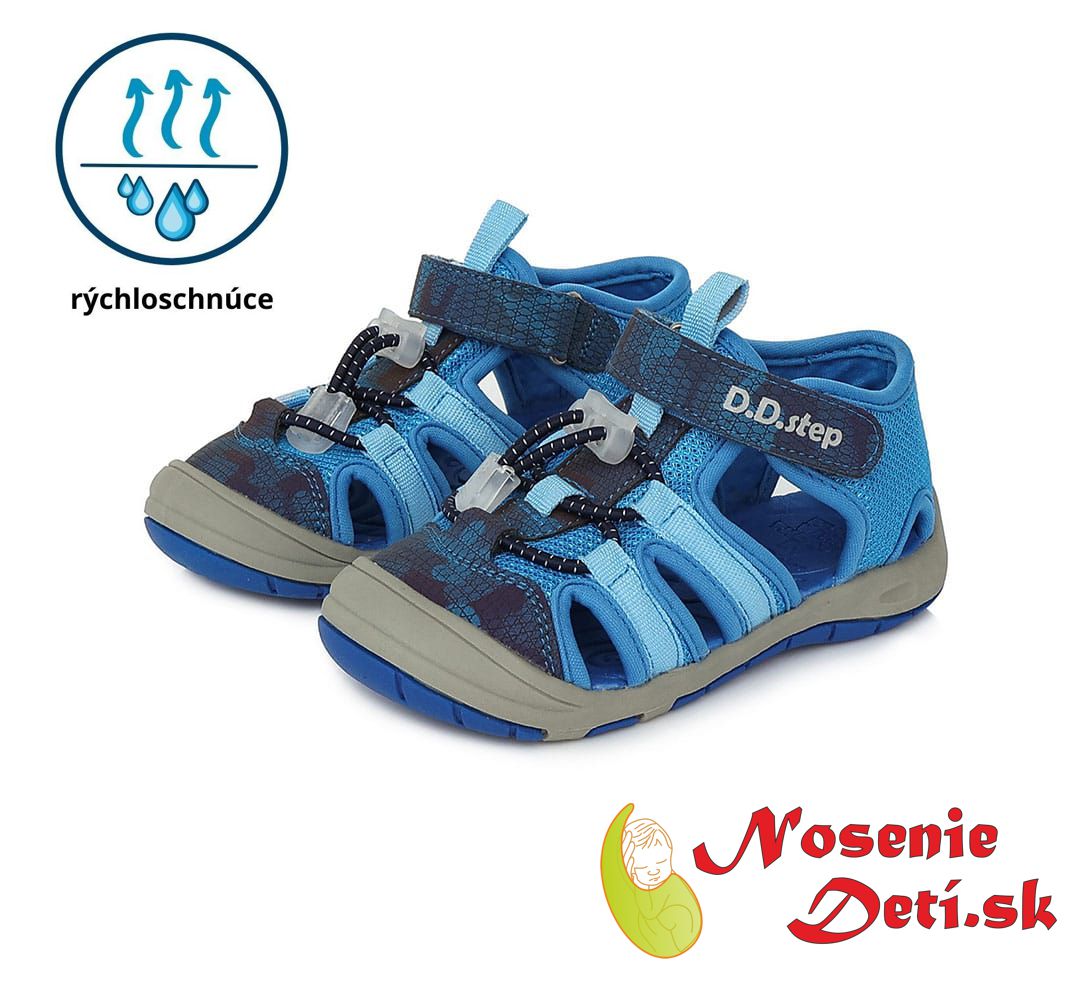 Chlapecké dětské sportovní sandály D.D. Step Modré 065-338A