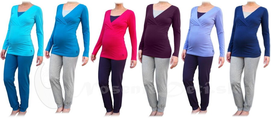 Tehotenské pyžamo môžete využiť aj ako tehotenské tepláky alebo domáce oblečenie.
