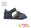 Chlapecké barefoot sandály s pevnou patou Tmavě modré D.D. Step 076-382D