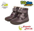 Dievčenské zimné svietiace topánky DD Step Violet blikajúce 078-320A