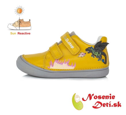 Chlapčenské jarné jesenné topánky DD Step Horčicovo žlté Drak 078-319B