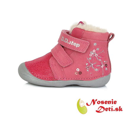 Dívčí zimní boty DD Step Růžové Vločky 015-435B