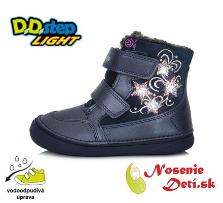 Dívčí zimní svítící boty DD Step Švestkové blikající 078-320B