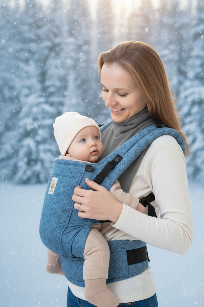 Nákrčník na krk a hrudník pre ženy a na nosenie detí Šedý