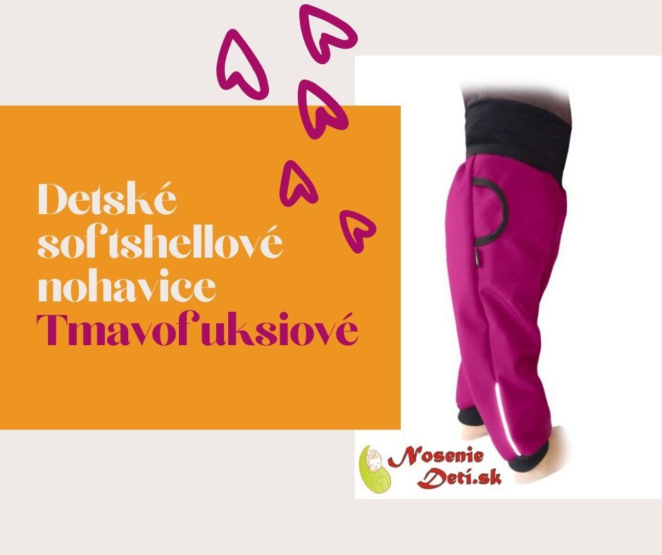 Detské softshellové nohavice Tmavofuksiové