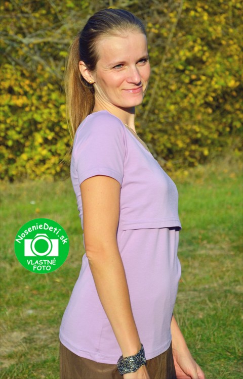 Tričko na dojčenie krátky rukáv Katarína Bledofialové