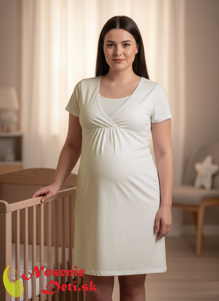 Tehotenská nočná košeľa na dojčenie krátky rukáv Lucia Smotanová Tehotenská nočná košeľa na dojčenie krátky rukáv Lucia Smotanová