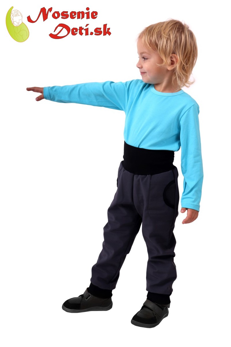 Detské softshellové nohavice Antracitové