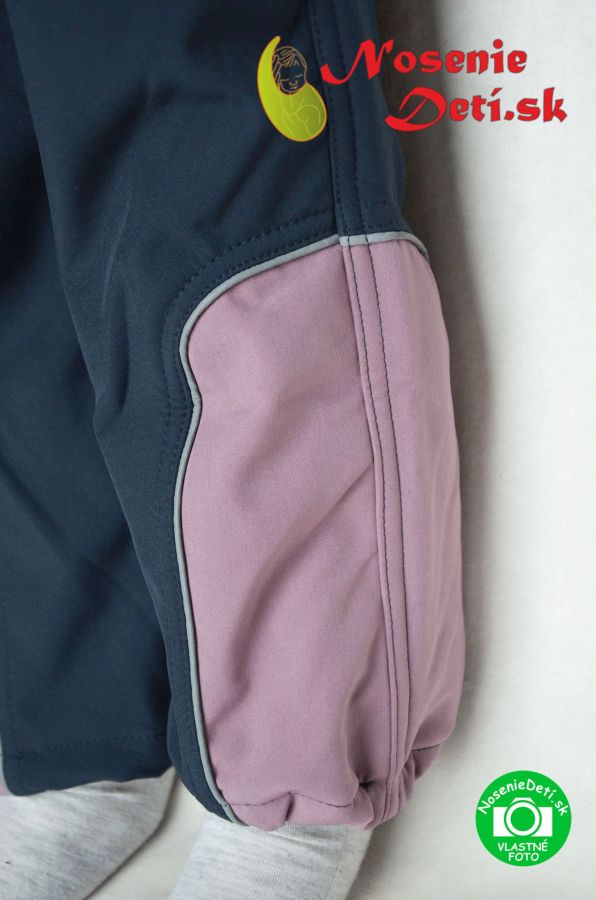 Softshellové nohavice detské Tmavomodrá Ružová