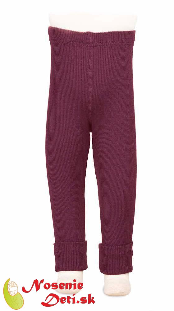 Manymonths legíny pre deti z merino vlny Dark Cerise