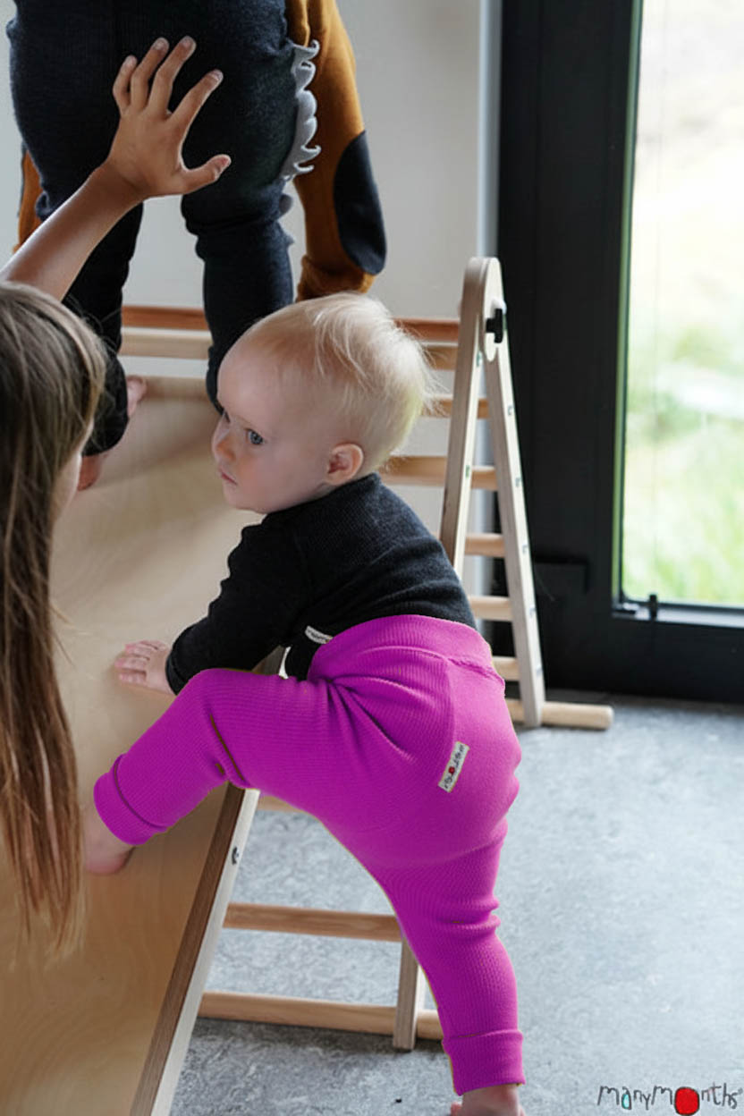 Manymonths Longies Violet Lotus fialové merino pre deti Manymonths Longies Violet Lotus fialové merino pre deti