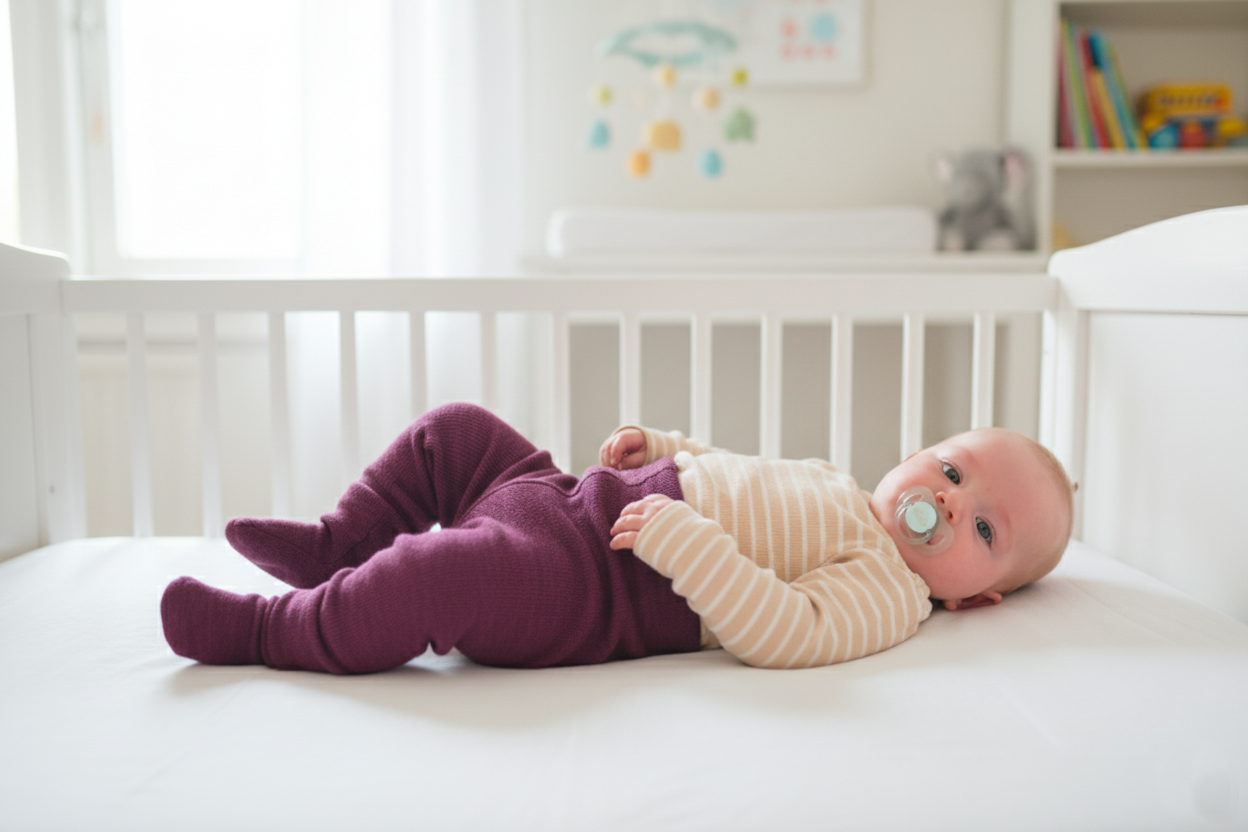 Merino detské vlnené rastúce pančuchy Manymonths Frosted Berry