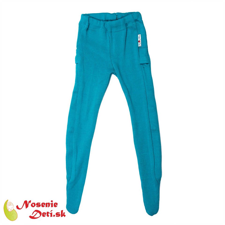 Merino detské vlnené rastúce pančuchy Manymonths Royal Turquoise