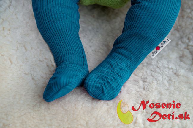 Detské vysoké merino ponožky capačky pre bábätká Manymonths Mykonos Waters