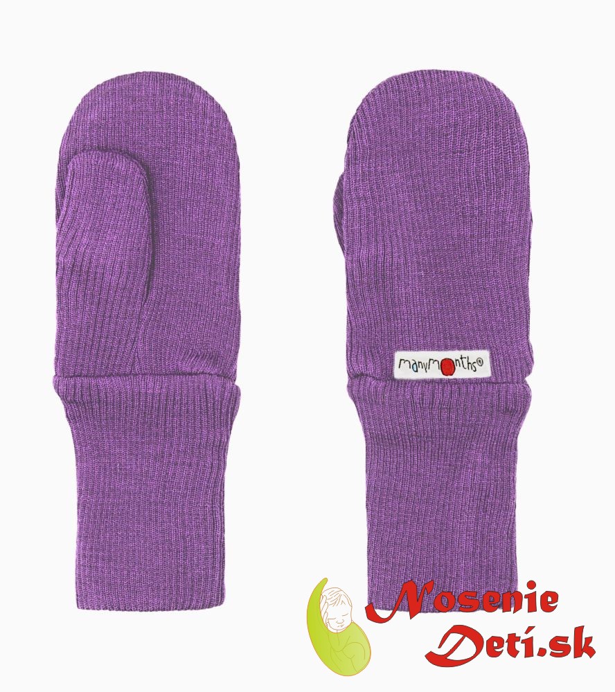 Detské rukavice merino vlna s palcom Manymonths Lavender Crystal