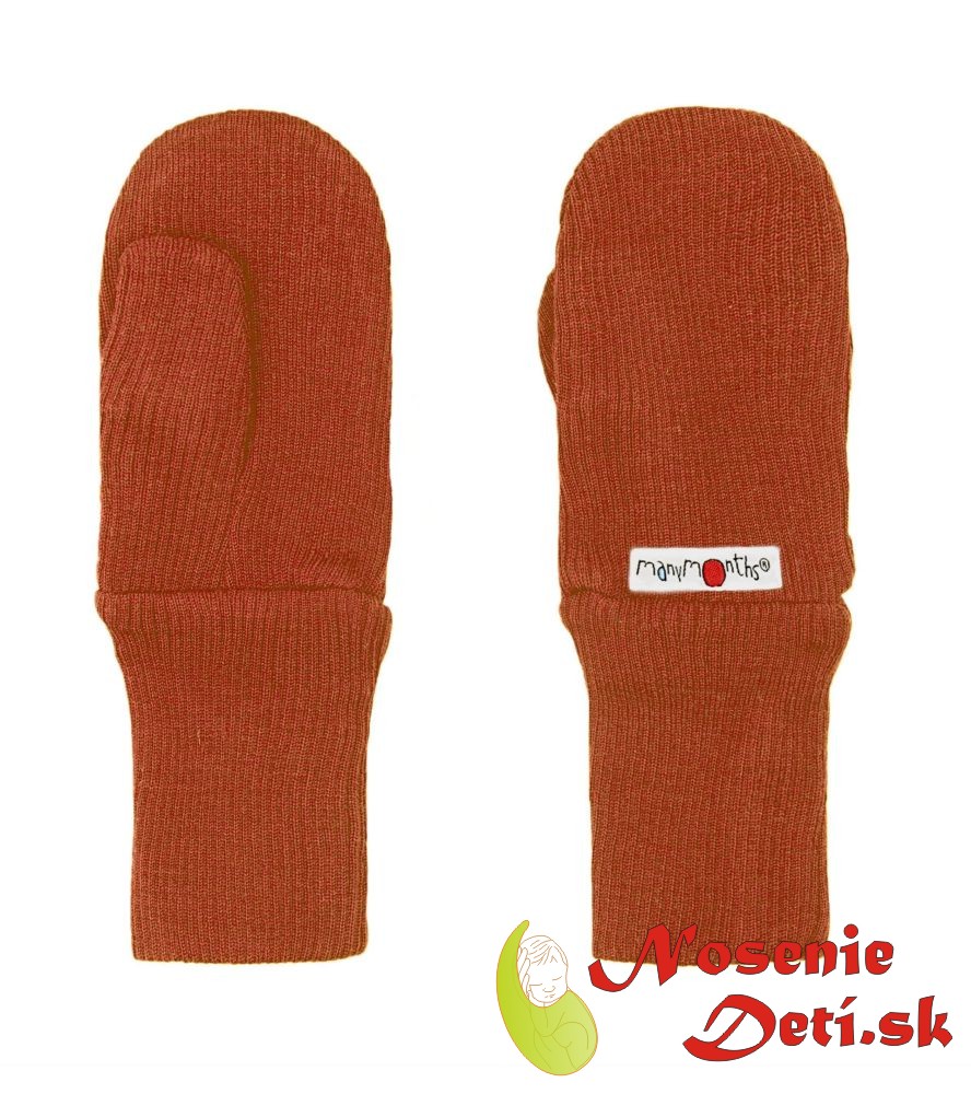 Detské rukavice merino vlna s palcom Manymonths Rooibos Red