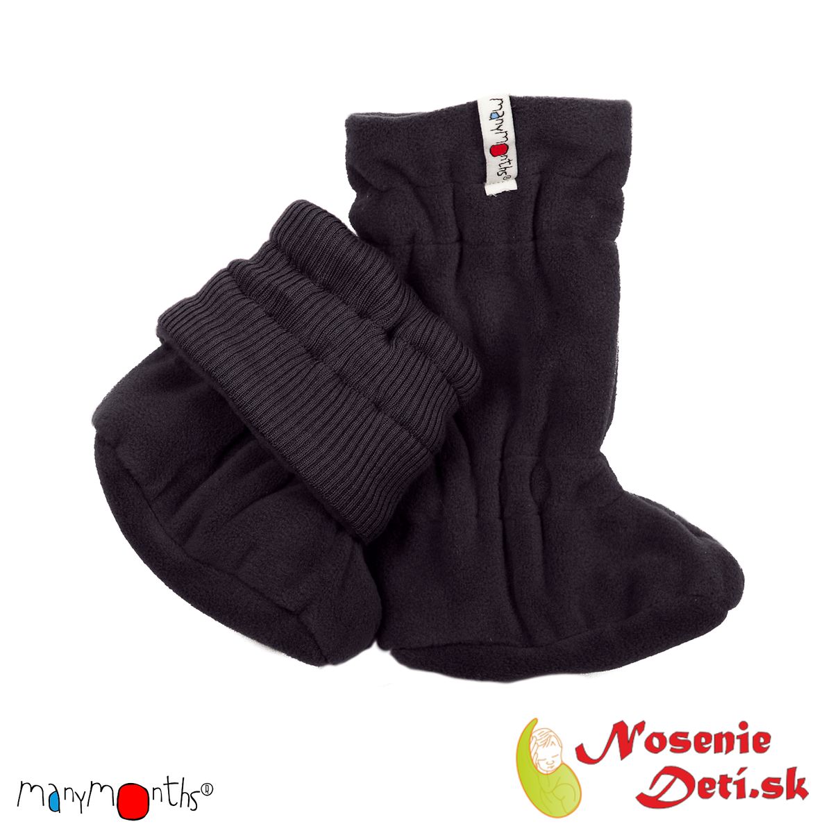 Merino Manymonths Winter Foggy Black vysoké detské capačky