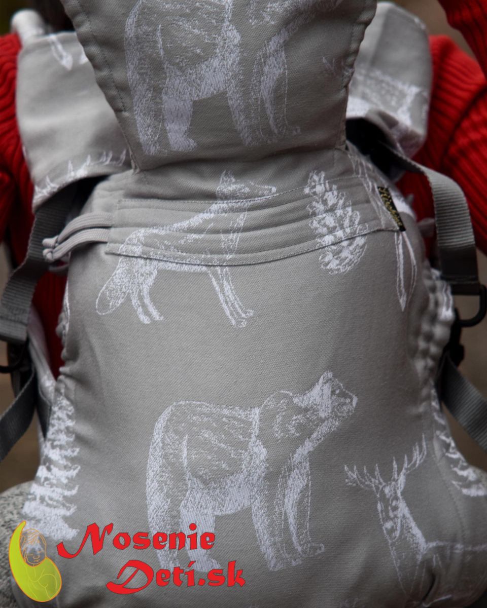 Rischino Flexi XCross Zimný les Sivý detský ergonomický nosič od veku 5 mesiacov do 3 rokov