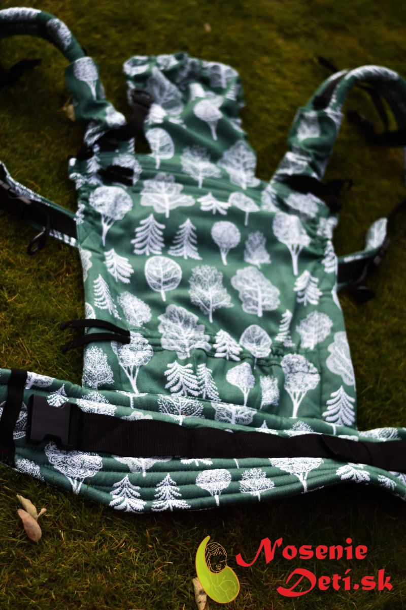Rischino Flexible Biely les Tmavozelený detský rastúci ergonomický nosič