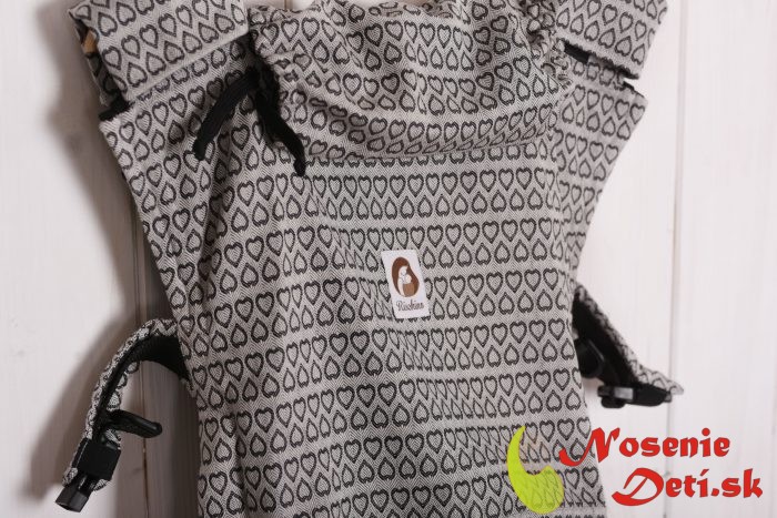 Detský ergonomický nosič Rischino Flexible Silver Folklor srdcká
