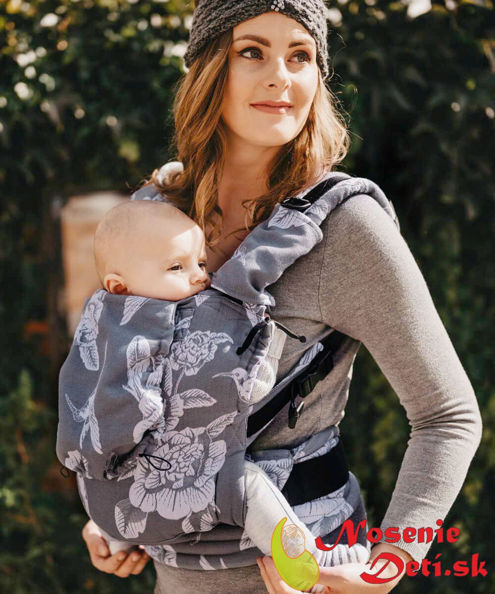 Nosič na nosenie novorodencov a bábätiek Rischino Flexible Pivony Grey