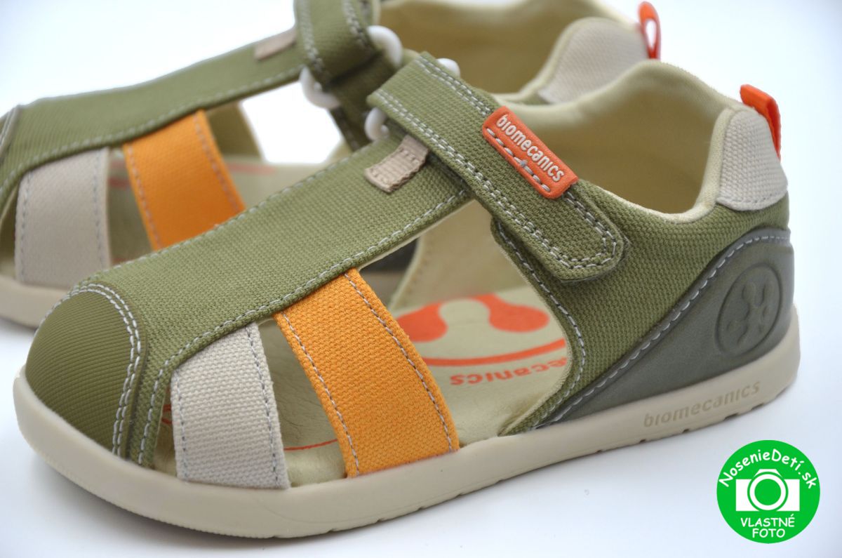 Detské letné sandále Biomecanics Wider Canvas Khaki Detské letné sandále Biomecanics Wider Canvas Khaki