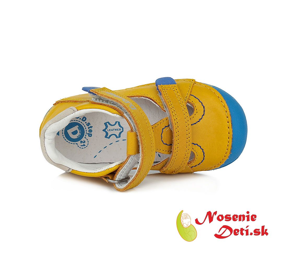 Chlapčenské sandále alternatíva barefoot DD Step Horčicové 015-403B