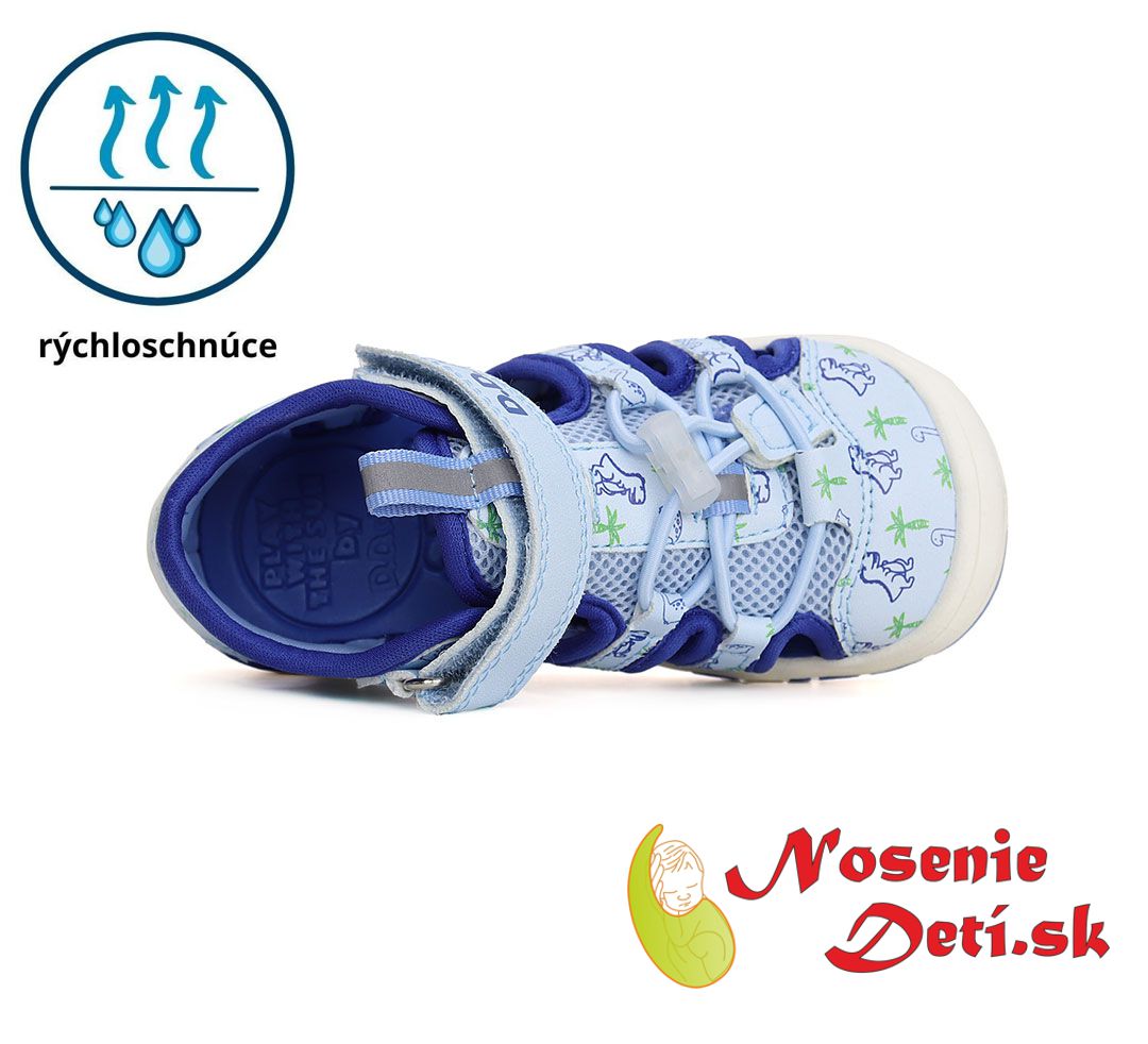 Chlapčenské detské športové sandále D.D. Step Sky Blue Dino 065-41329B