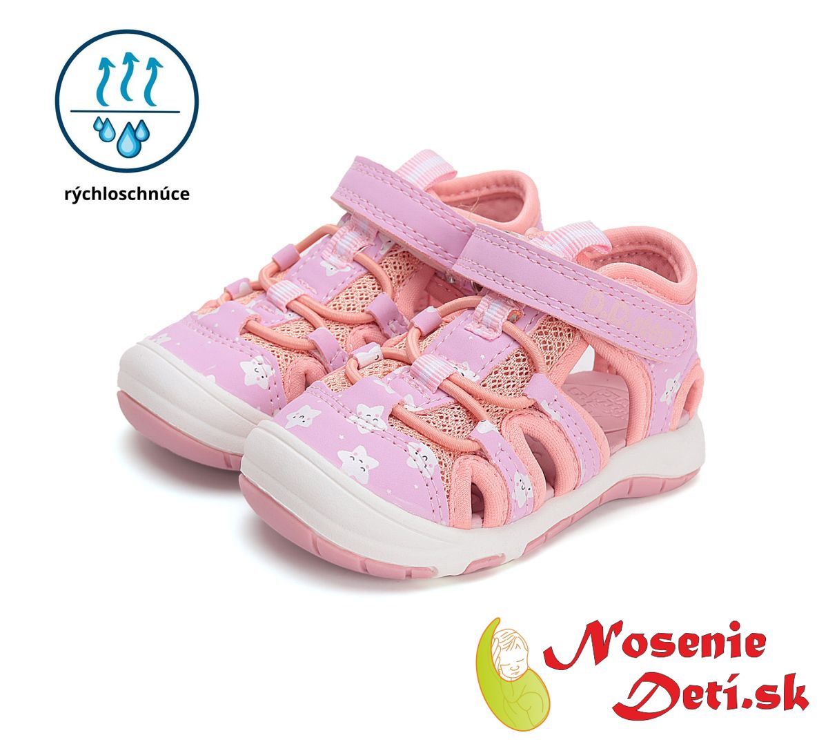 Detské dievčenské športové sandále D. D. Step 065-51957C Pink Hviezdičky