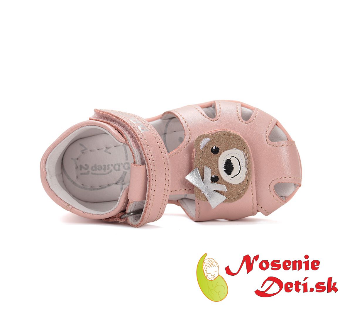 Dievčenské kožené sandále D. D. Step 075-51284D Baby Pink Macko