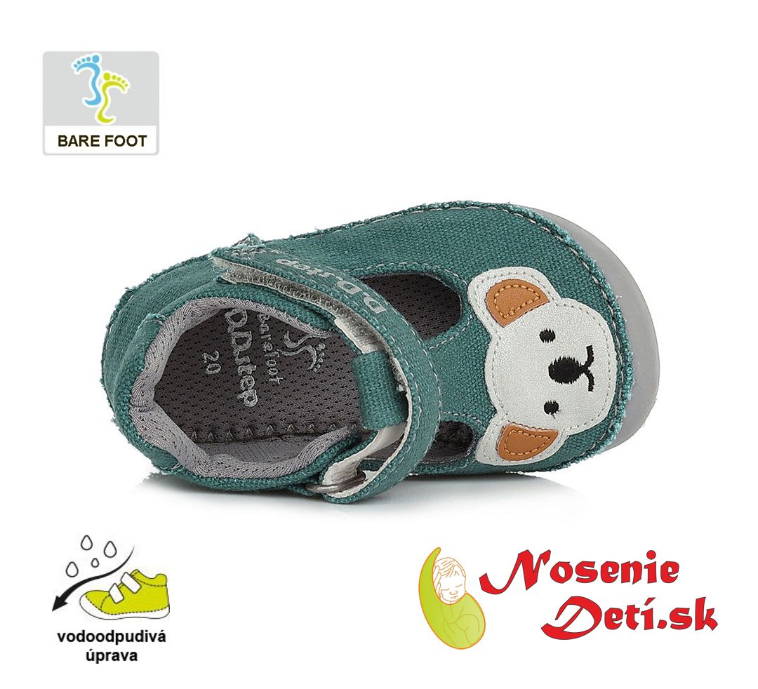 Dětské barefoot plátěnky D.D. Step Emerald Koala C070-368A