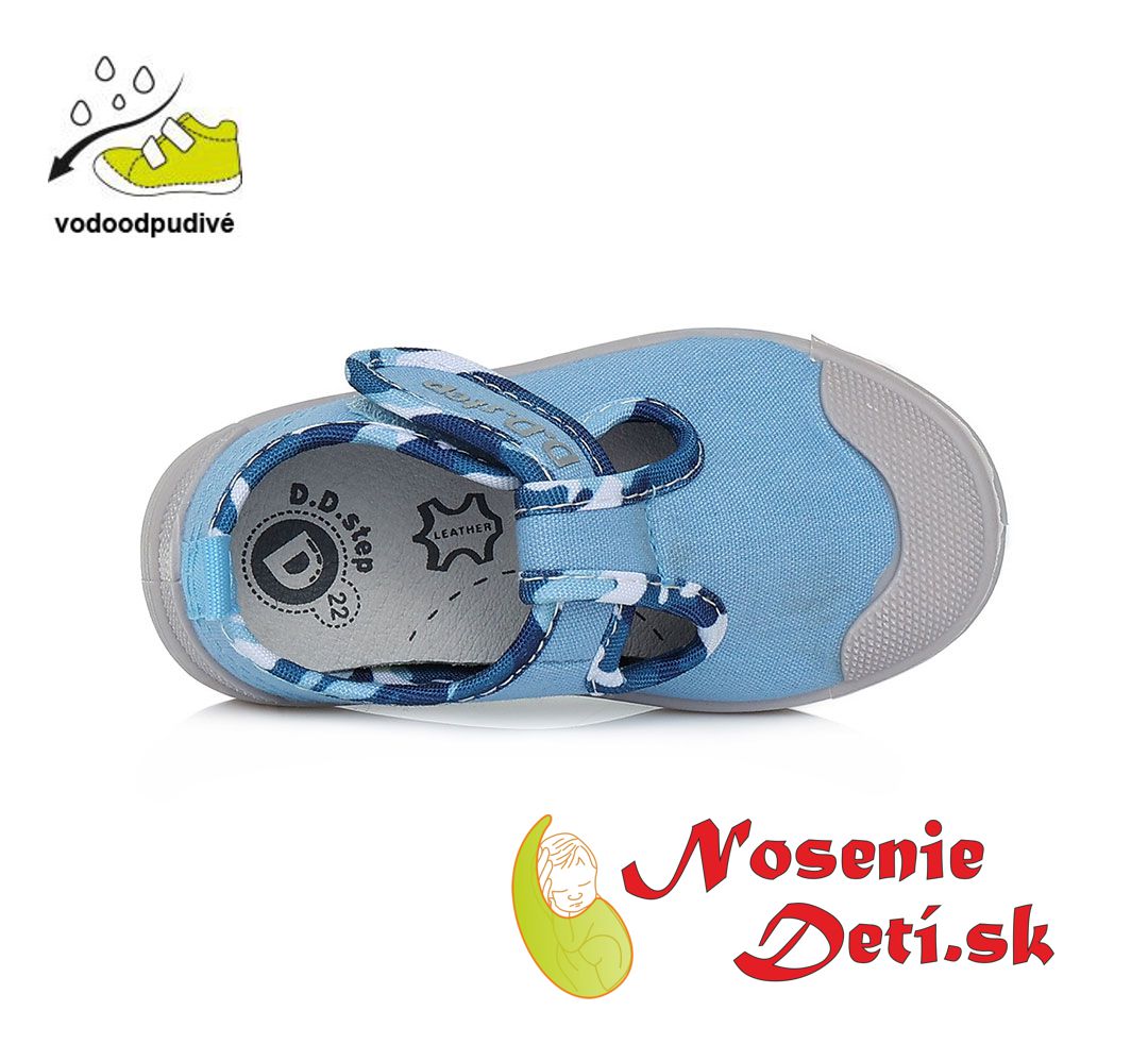 Detské letné plátené tenisky DD Step Bledomodré CSB-331B