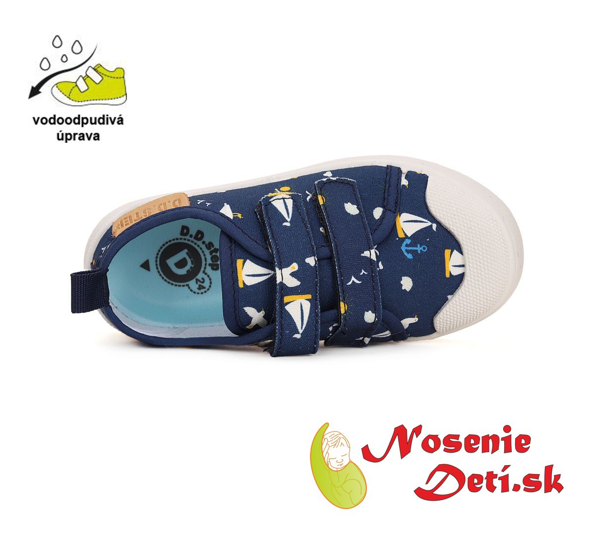 Chlapecké letní plátěnky D.D. Tmavě modré Lodičky a kotvy CSB-41812A