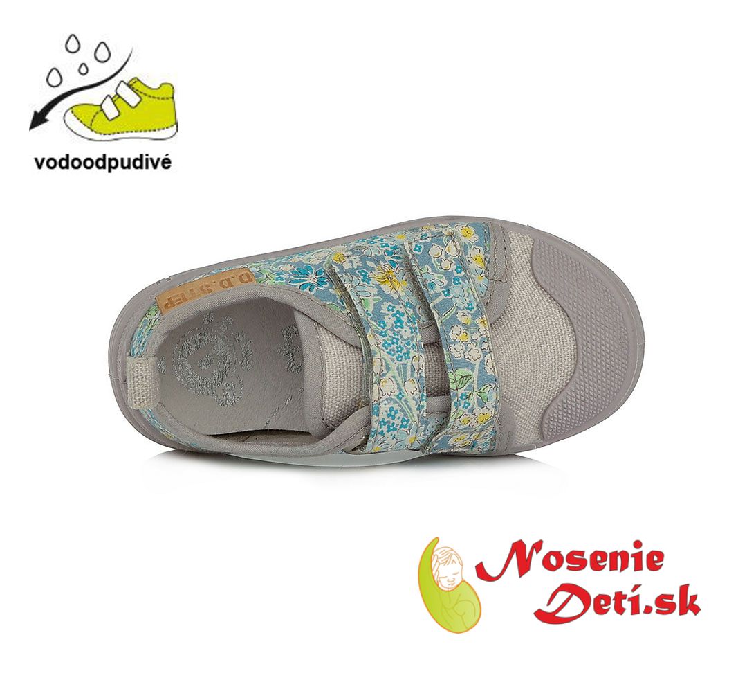 Dievčenské letné plátenky DD Step Šedé Kvietky CSG-7A