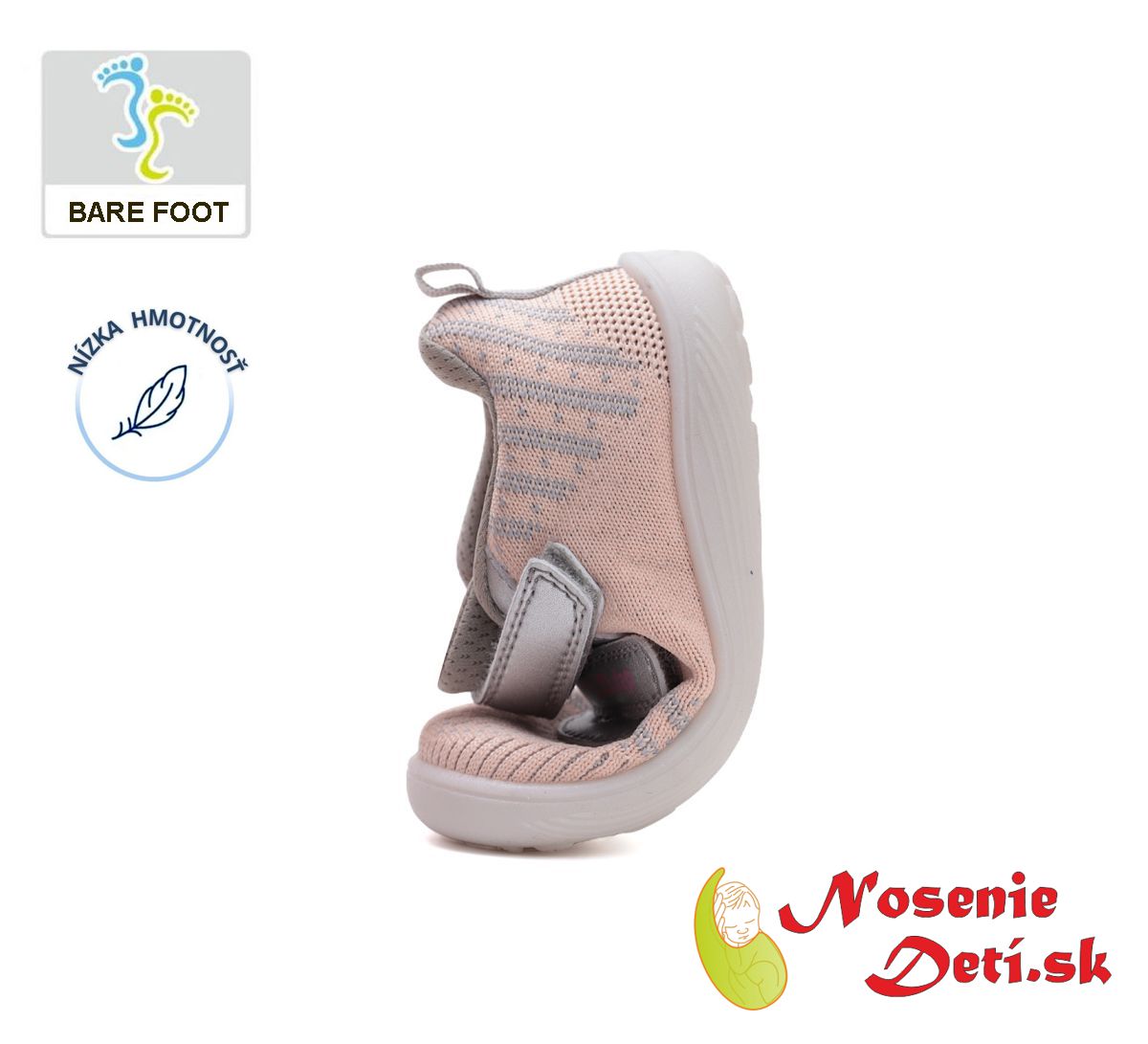 Dívčí barefoot síťované tenisky D. D. Step Meruňková Pink F093-51399G