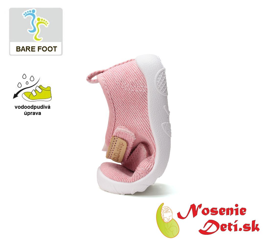 Dievčenské barefoot letné plátenky D. D. Step C086-61763C Baby Pink