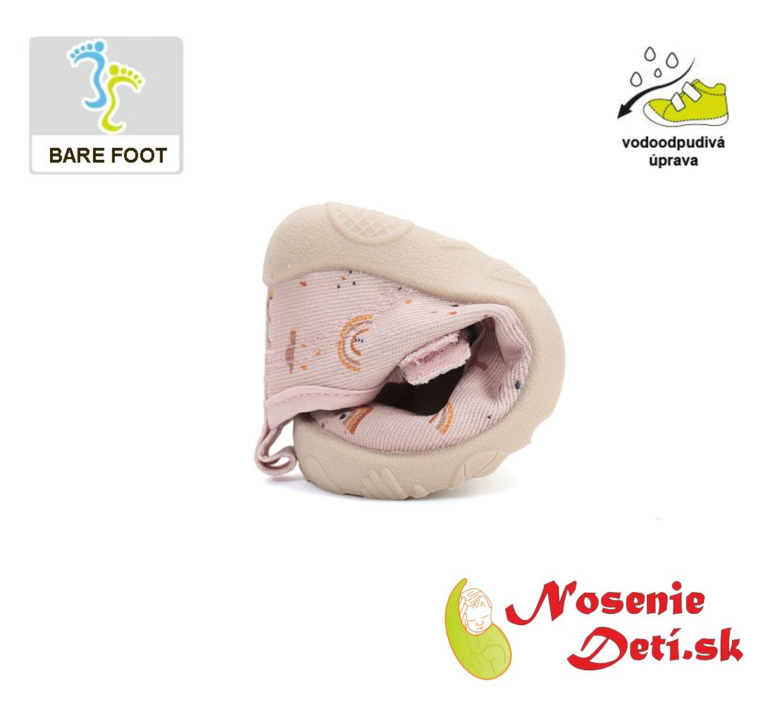 Dievčenské barefoot otvorené plátenky D. D. Step C086-61991 Baby Pink Dúha