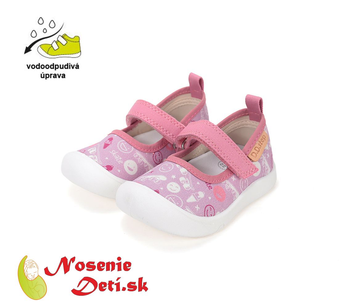 Dívčí otevřené letní plátěnky D.D.Step C100-61926 Daisy Pink Smajlíky Dívčí otevřené letní plátěnky D.D.Step C100-61926 Daisy Pink Smajlíky