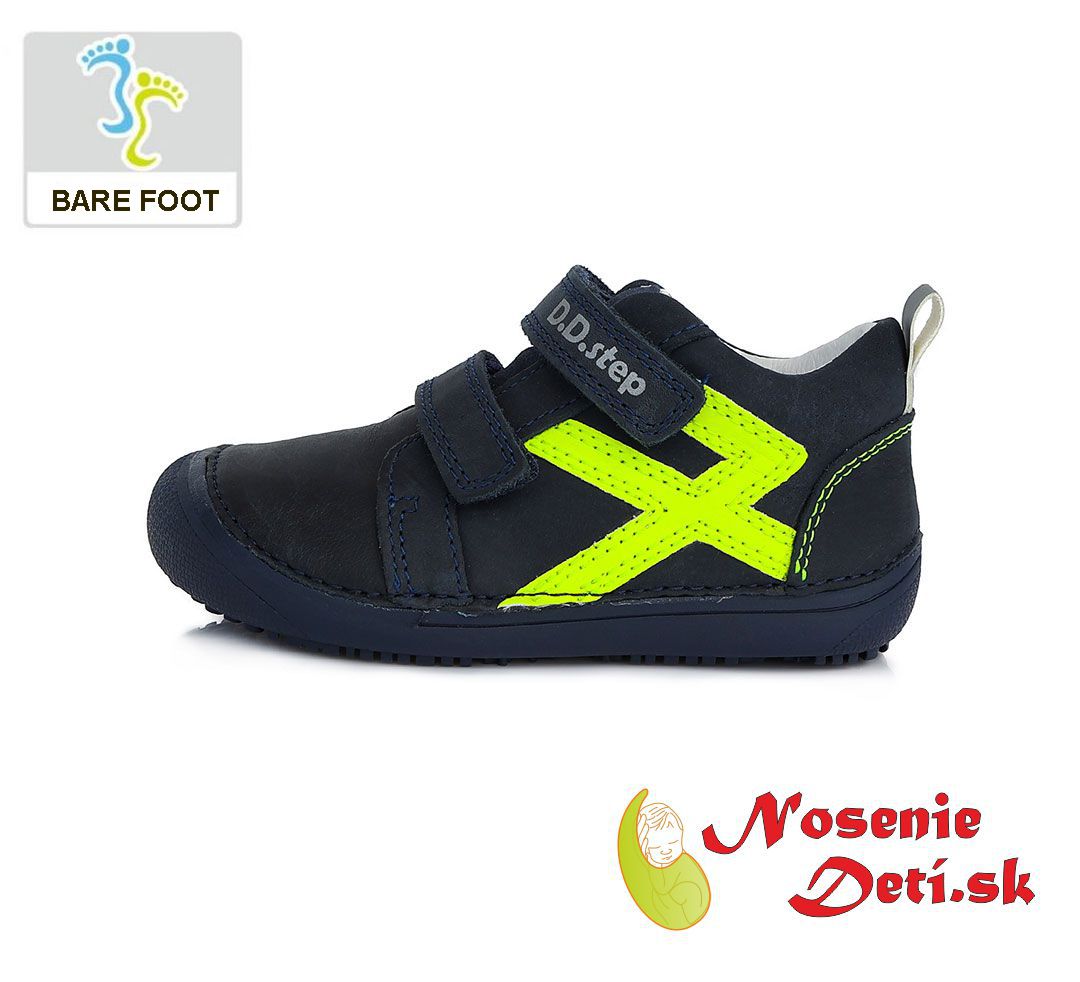 Detské jarné jesenné barefoot topánky DD Step Tmavomodré