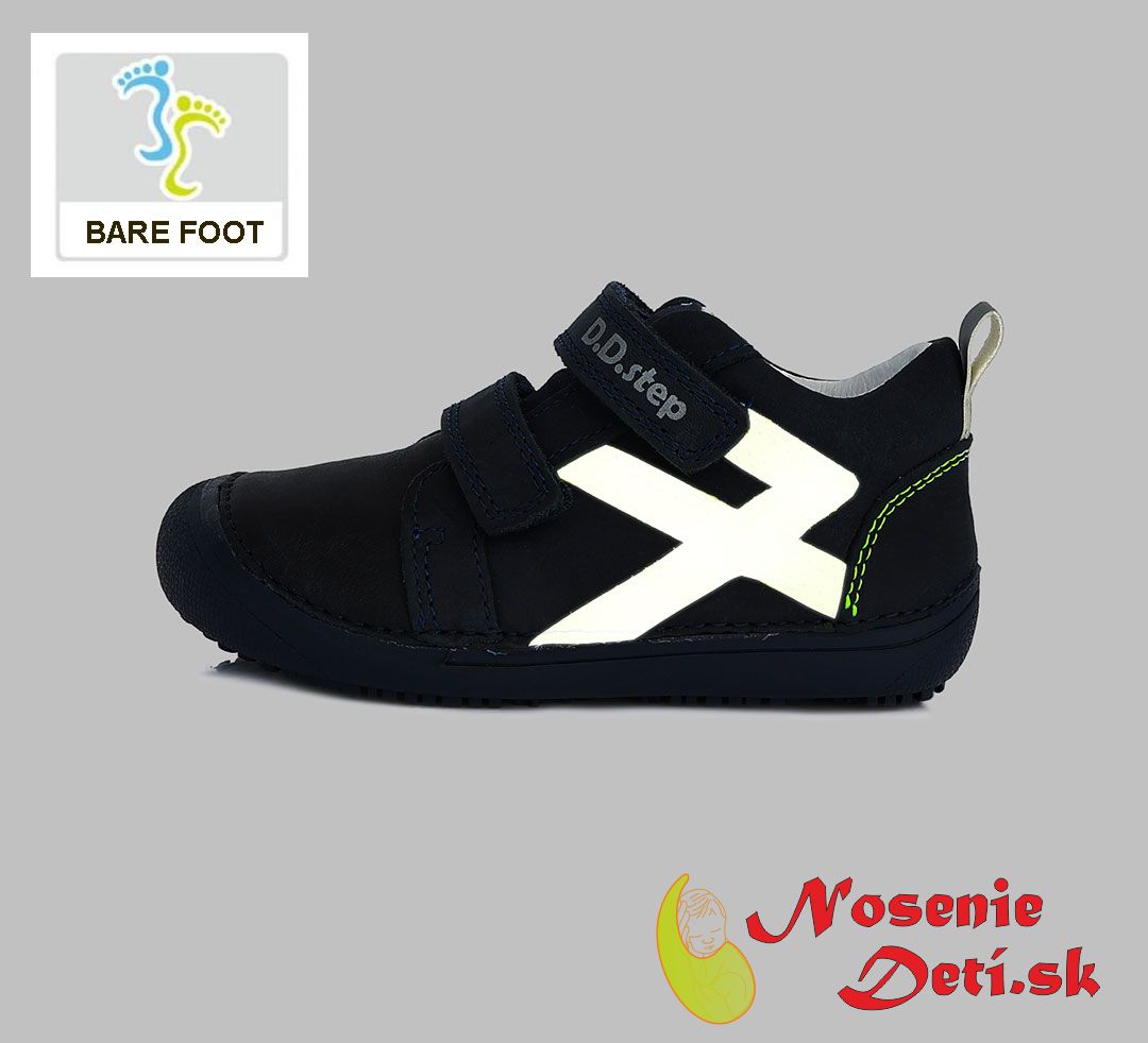 Detské jarné jesenné barefoot topánky DD Step Tmavomodré