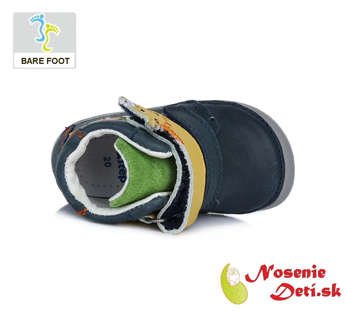 Barefoot obuv pre deti jarné jesenné topánky DD Step Tmavomodré Žirafy 070-880 