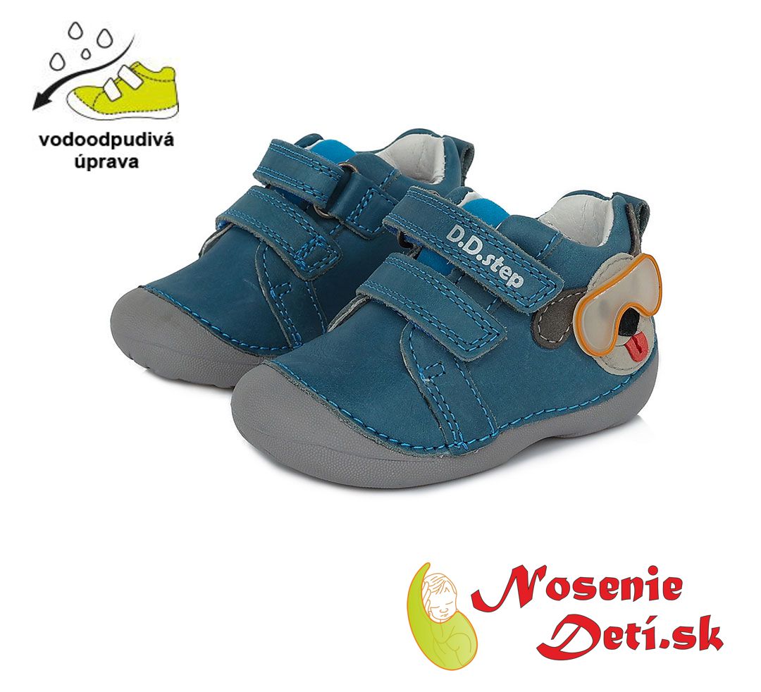 Barefoot alternativa chlapecké celoroční DD Step boty Modré Pejsek 015-412A