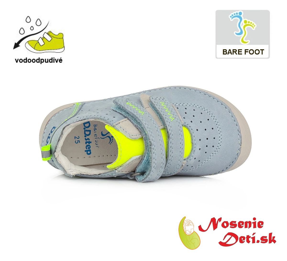 Barefoot chlapčenské jarné jesenné topánky DD Step Svetlošedé 063-536A