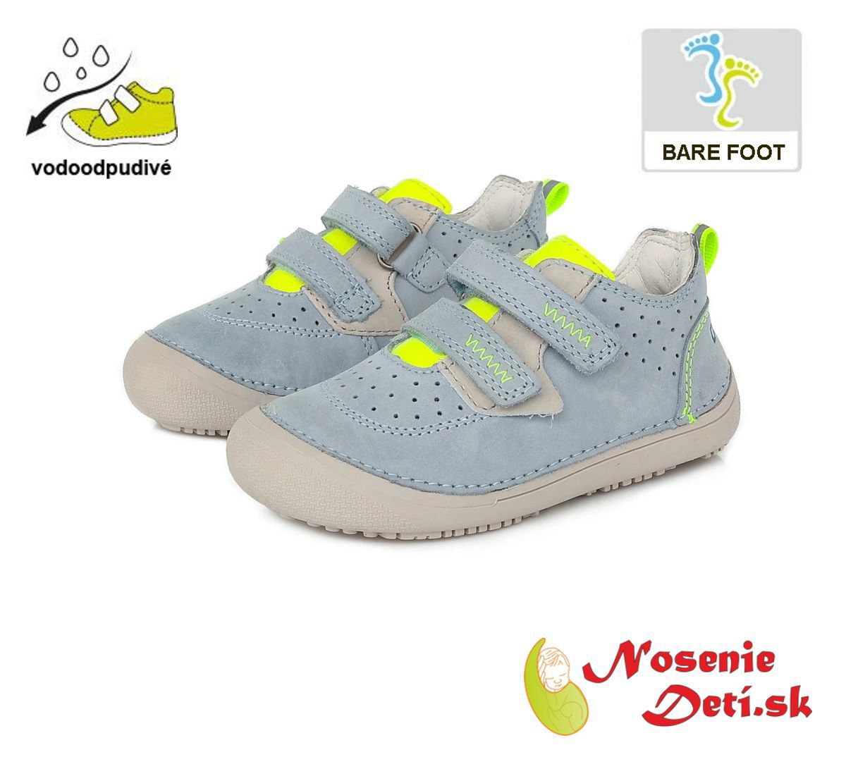Barefoot topánky detské chlapčenské DD Step Svetlošedé 063-536A