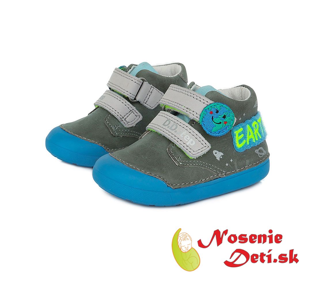 Barefoot alternatíva chlapčenské prechodné topánky DD Step Modrošedé Earth 066-599A