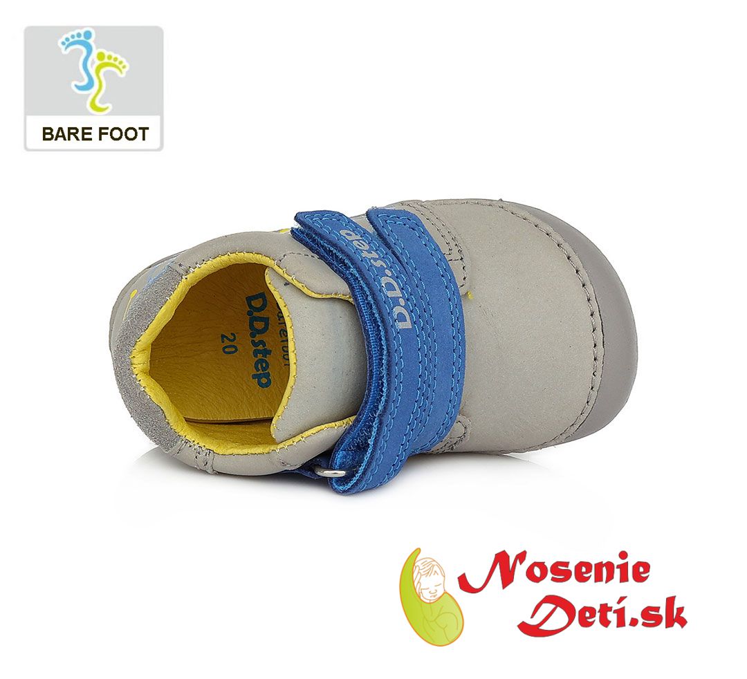 Barefoot obuv pre deti jarné jesenné topánky DD Step Šedé raketa S070-129A