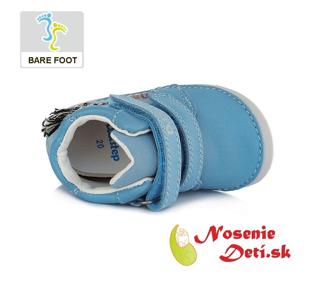 Barefoot chlapčenské jarné jesenné topánky DD Step Bledomodré zebra 070-794A
