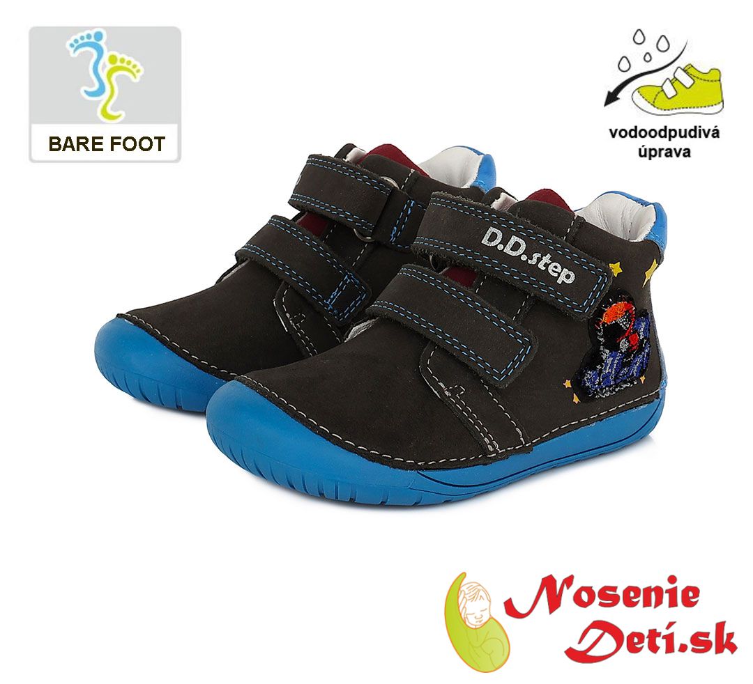 Barefoot chlapecké kotníkové boty DD Step Tmavohnědé Závodník 070-974