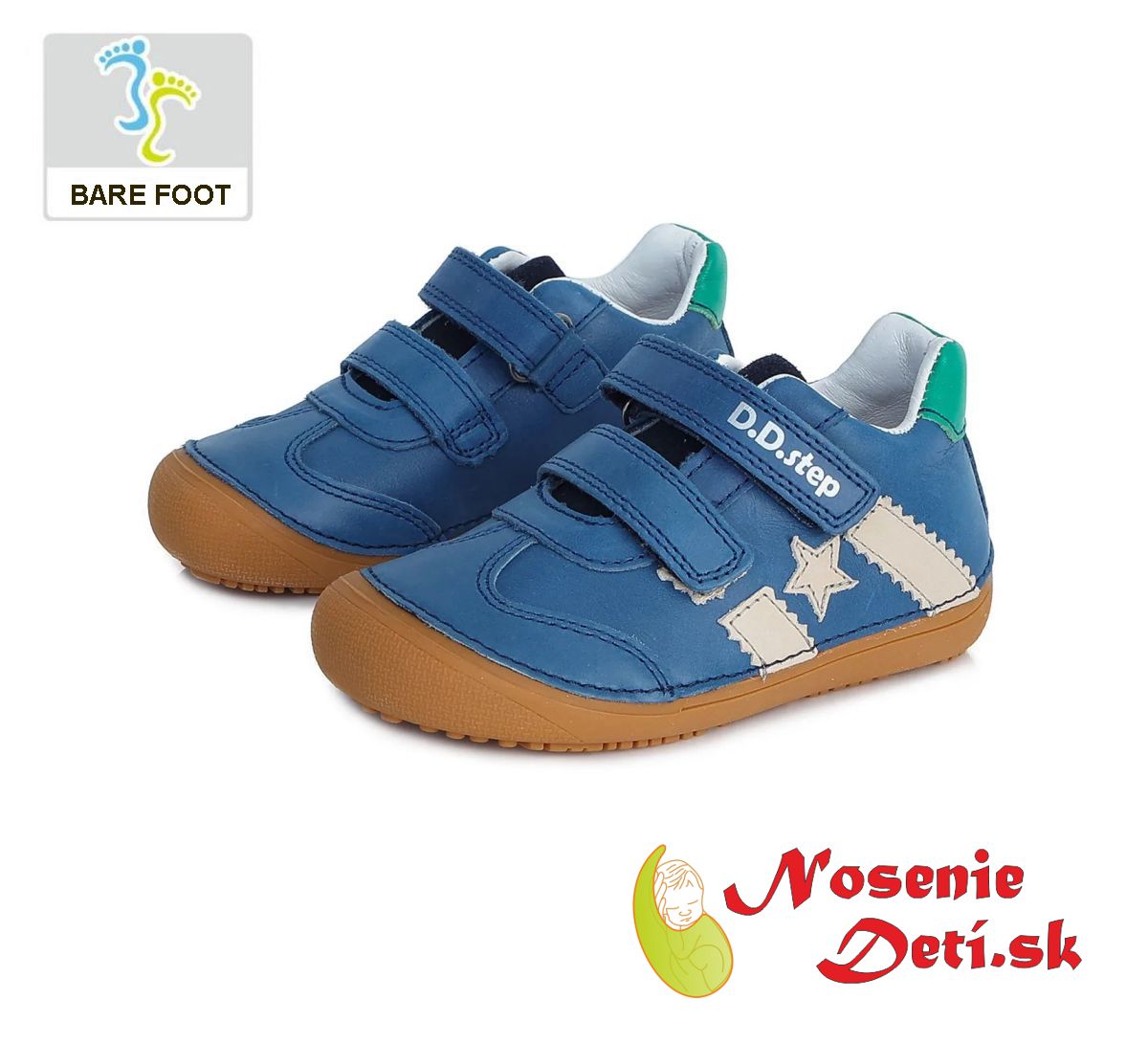 Barefoot chlapčenské jarné jesenné topánky DD Step obuv Modré Hviezda Pruhy 063-341A