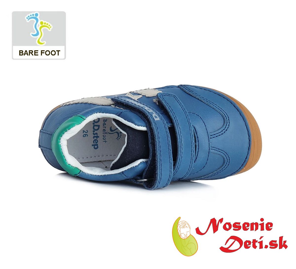 Barefoot chlapčenské jarné jesenné topánky DD Step obuv Modré Hviezda Pruhy 063-341A